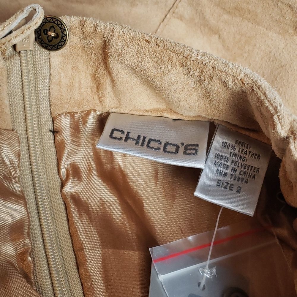 NWT Chico's Suede Beacon Tan Skirt - Picture 6 of 12